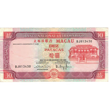 Biljet, Macau, 10 Patacas, 2001, KM:76a, TTB