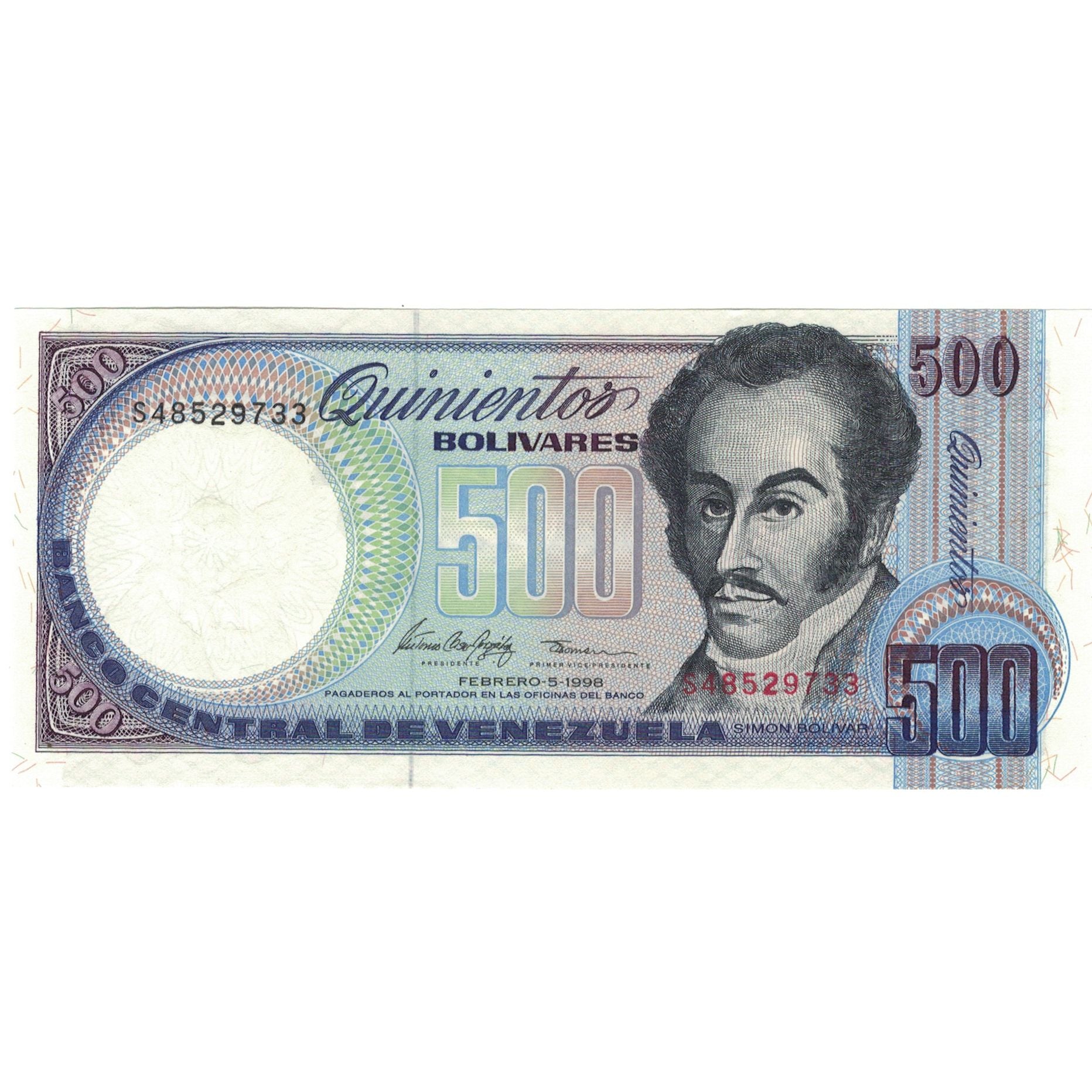 Billet, Venezuela, 500 Bolivares, 1998, 1998-02-05, KM:67f, SPL+
