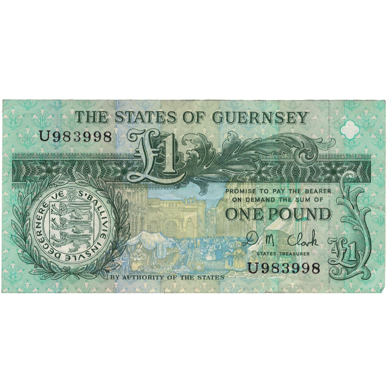 Banknote, Guernsey, 1 Pound, UNDATED 1991, KM:52c, VF(30-35)