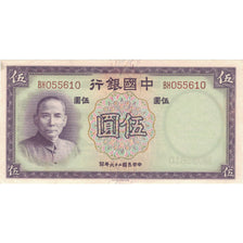 Banknote, China, 5 Yüan, 1937, Undated (1937), KM:80, UNC(63)