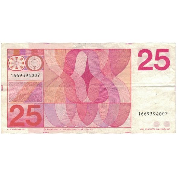 Geldschein, Niederlande, 25 Gulden, 1971, 1971-02-10, SS
