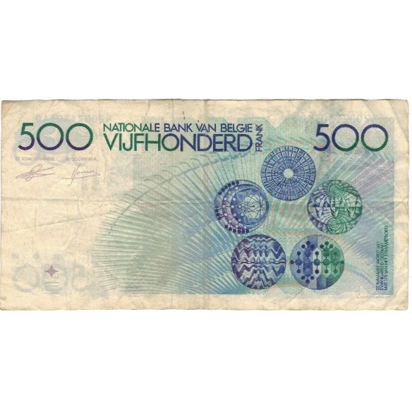 Banconote, Belgio, 500 Francs, 1980, KM:141a, MB