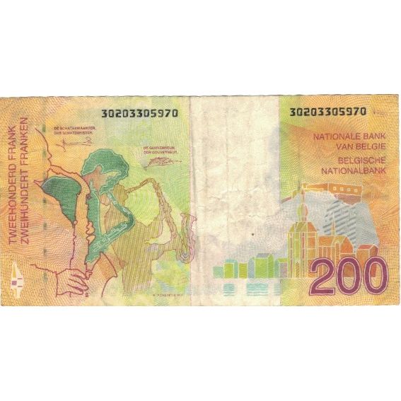 Billet, Belgique, 200 Francs, Undated (1995), KM:148, TTB