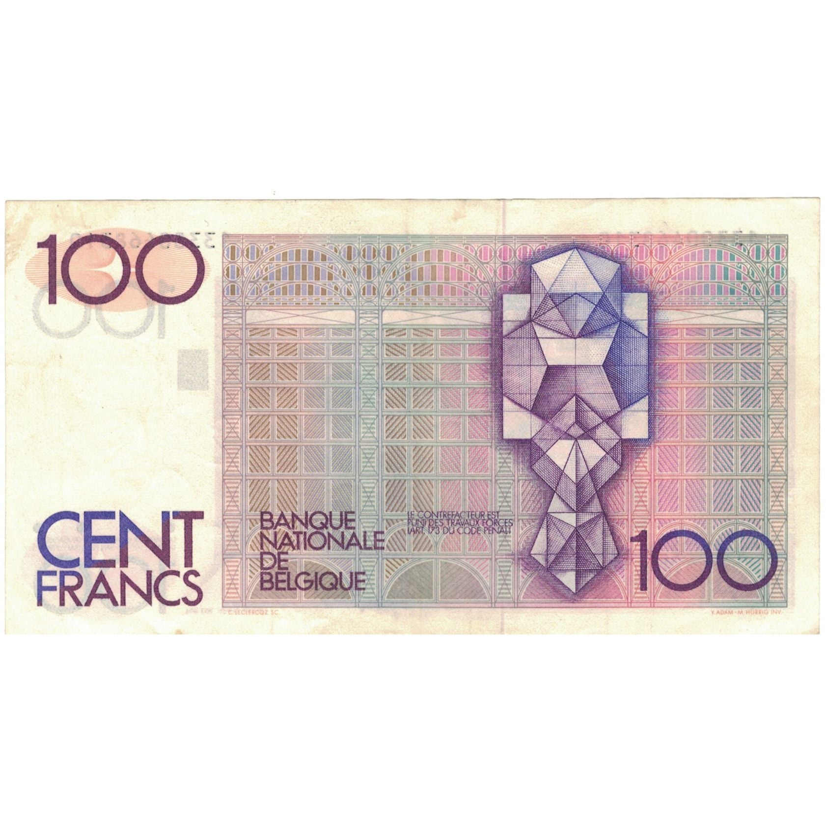 Geldschein, Belgien, 100 Francs, Undated (1982-94), KM:142a, SS+