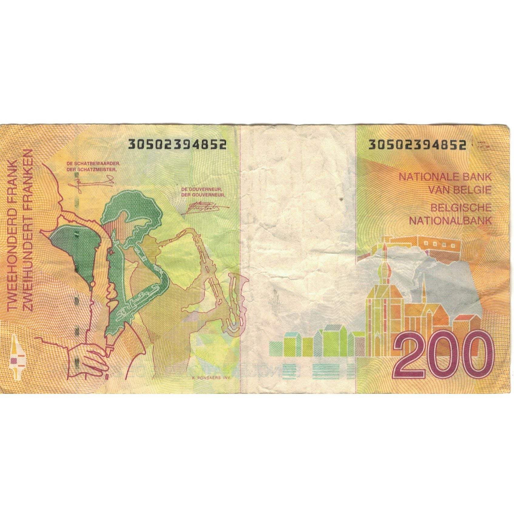 Billet, Belgique, 200 Francs, KM:148, TTB