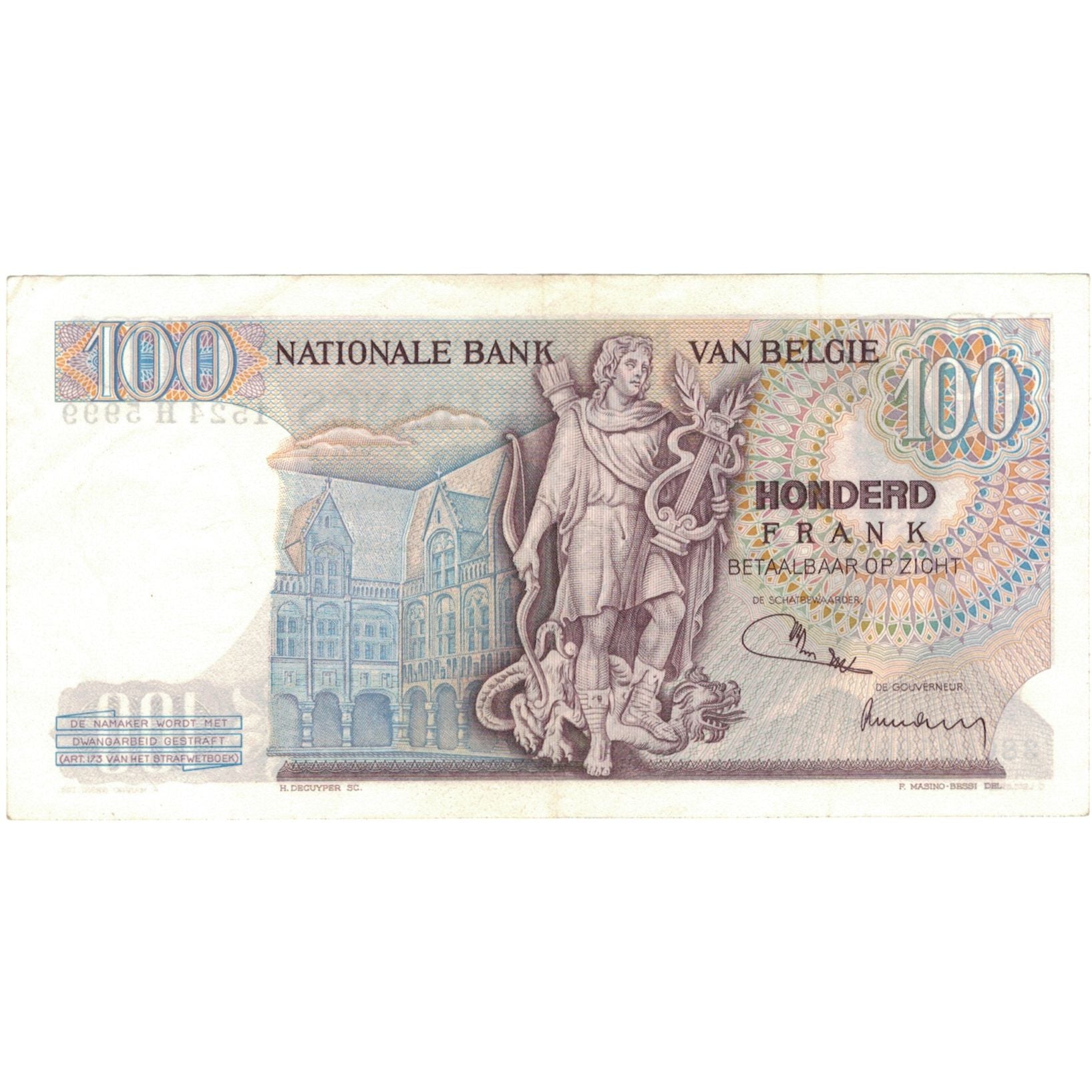 Banconote, Belgio, 100 Francs, KM:134b, SPL-