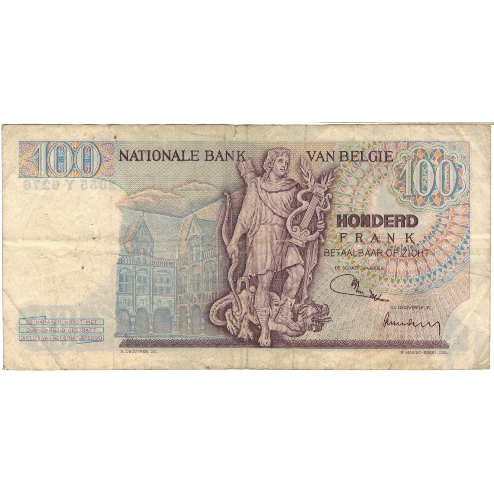 Banknote, Belgium, 100 Francs, KM:134b, VF(20-25)