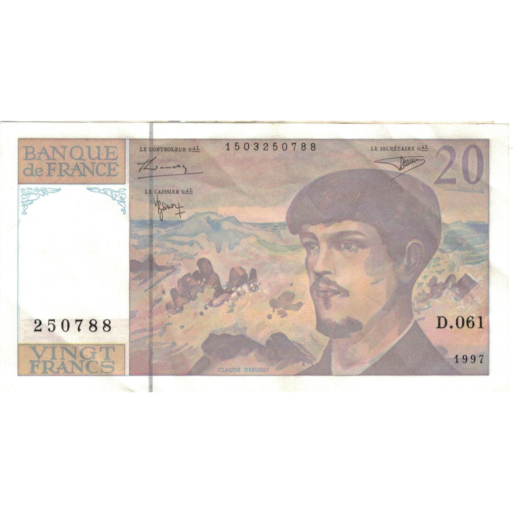 Francia, 20 Francs, Debussy, 1997, 250788 D.061, MBC, Fayette:66ter.02.63