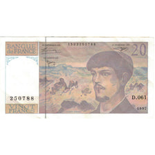 Francia, 20 Francs, Debussy, 1997, 250788 D.061, MBC, Fayette:66ter.02.63