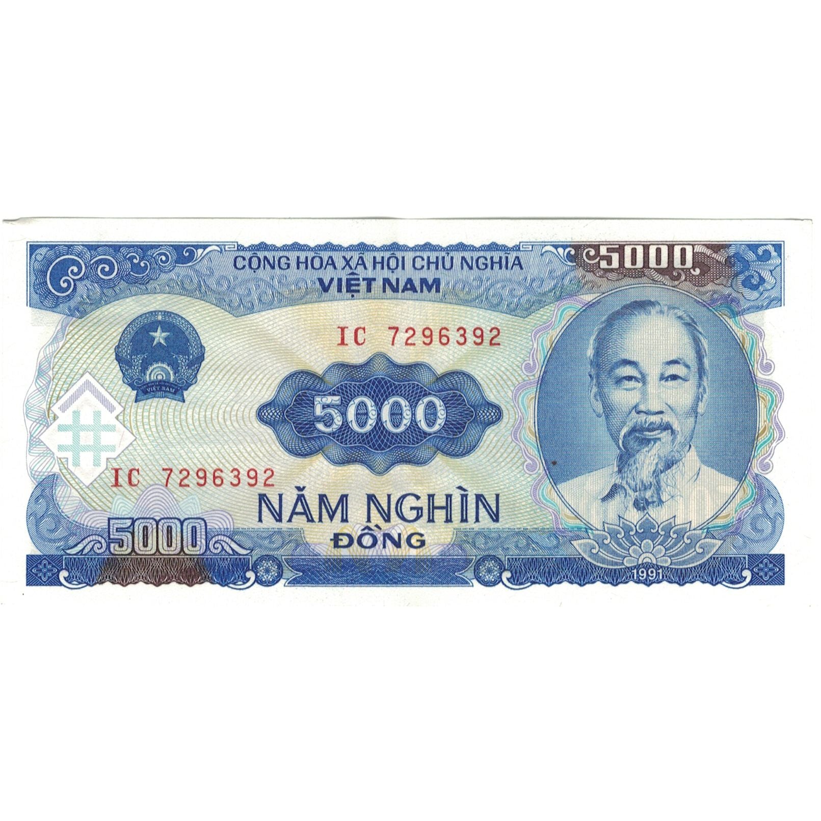 Banknote, Vietnam, 5000 D<ox>ng, 1991, KM:108a, UNC(60-62)