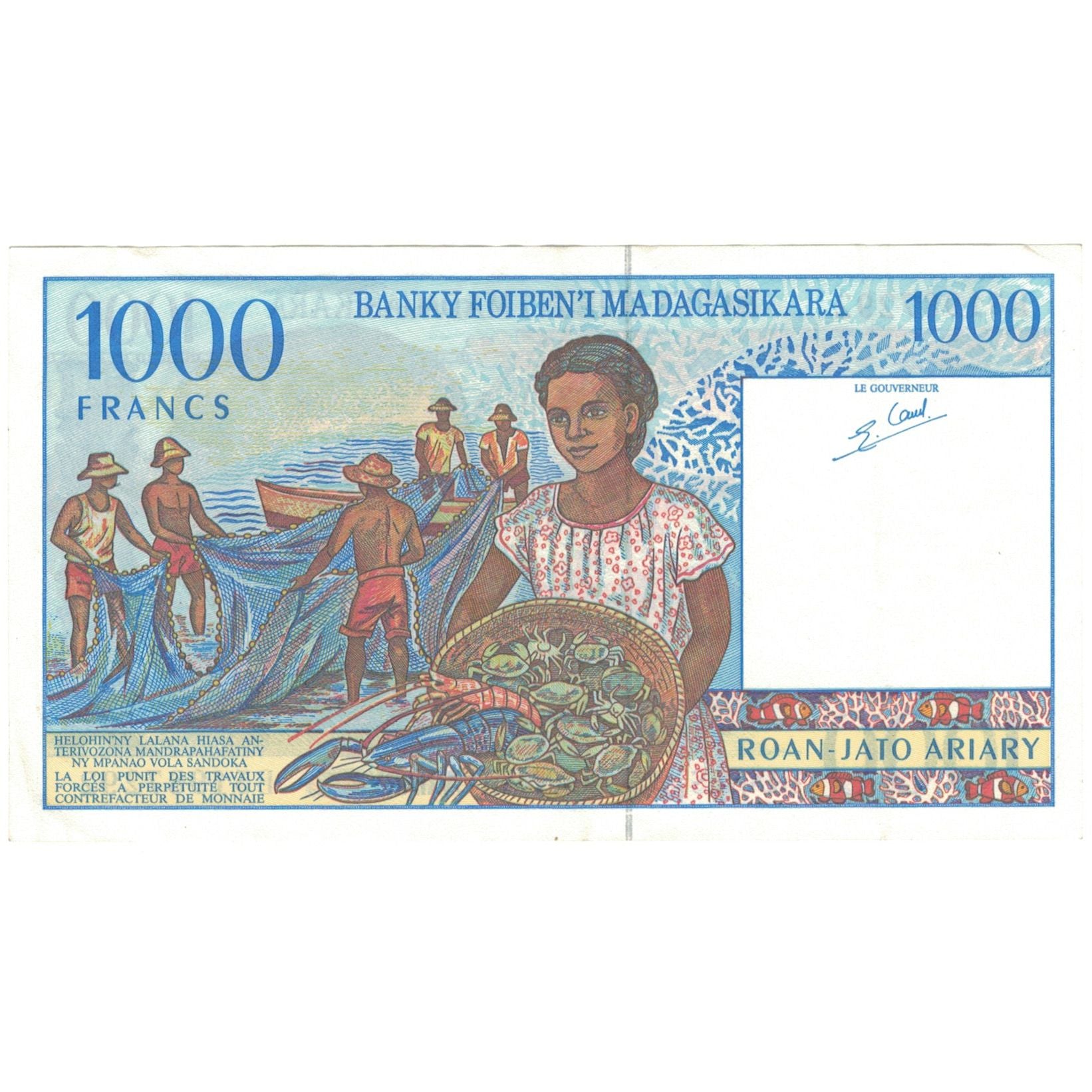 Billet, Madagascar, 1000 Francs = 200 Ariary, KM:76a, SPL