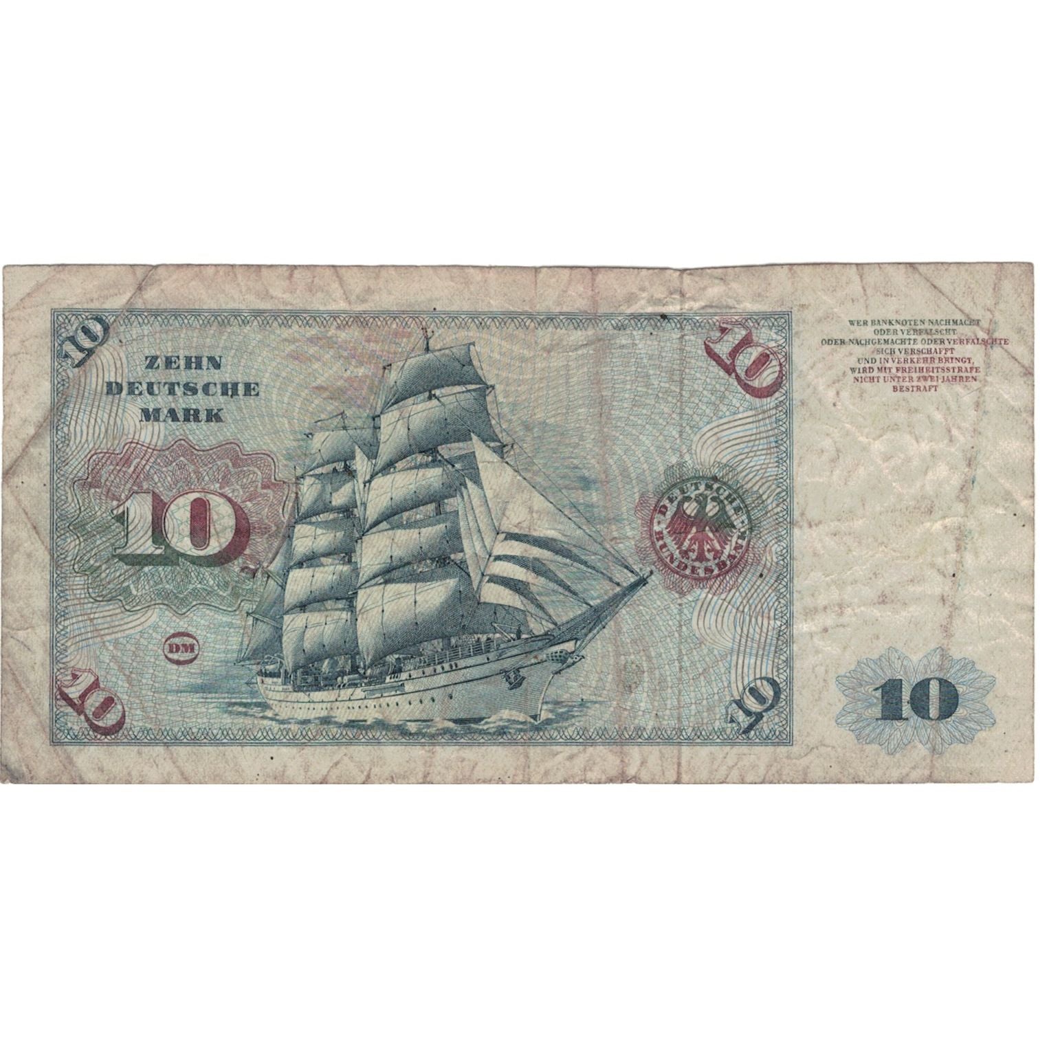 Billet, République fédérale allemande, 10 Deutsche Mark, 1980, 1980-01-02