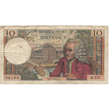 France, 10 Francs, Voltaire, 1971, 98103M.655, VG(8-10), Fayette:62.48, KM:147c