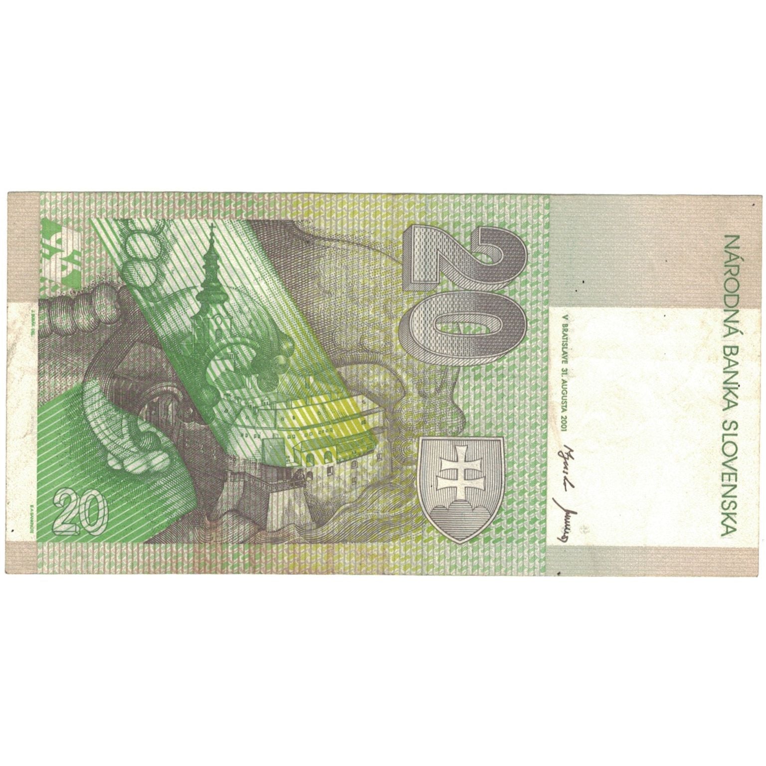 Geldschein, Slowakei, 20 Korun, 2001, 2001-08-31, KM:20e, SS