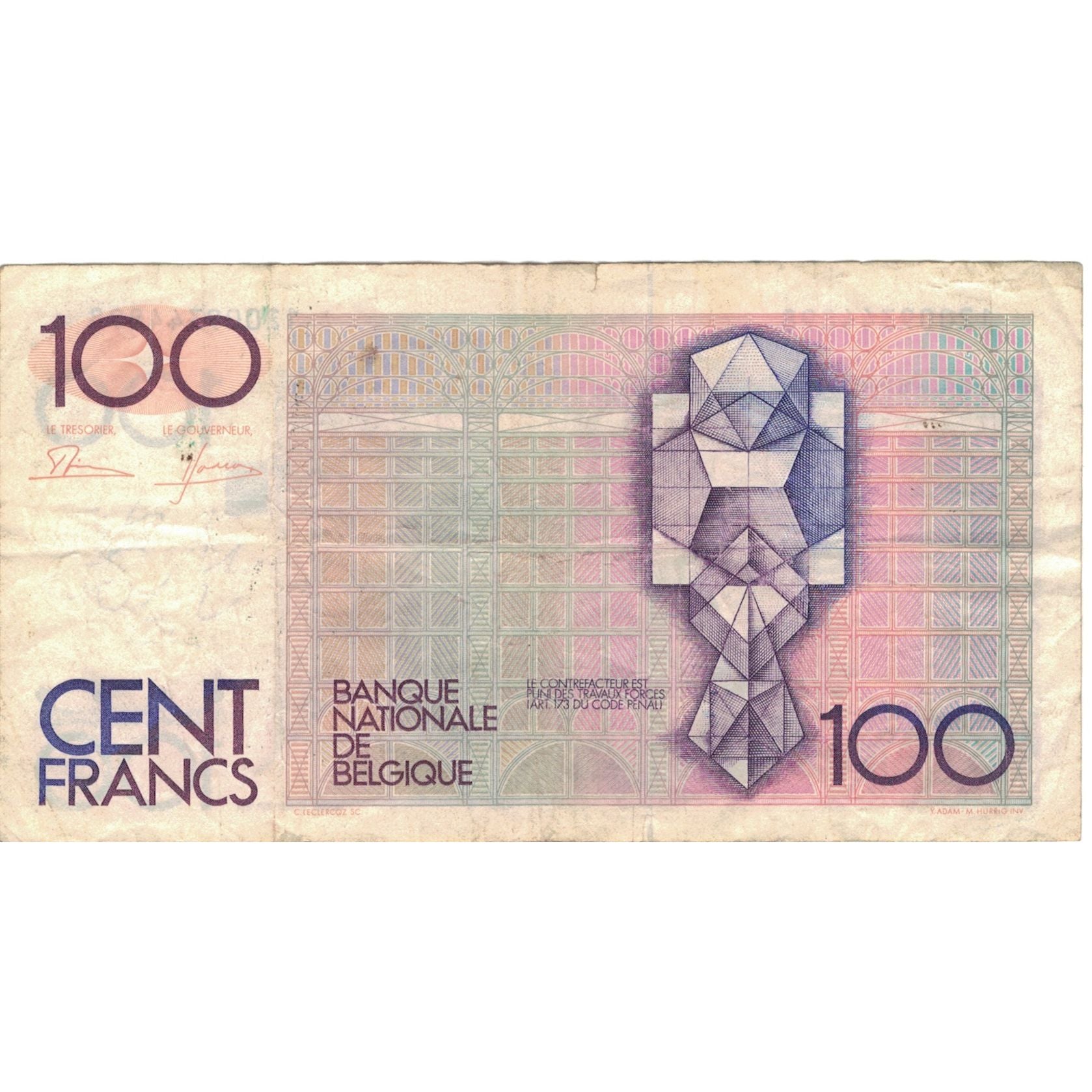 Geldschein, Belgien, 100 Francs, KM:140a, SGE