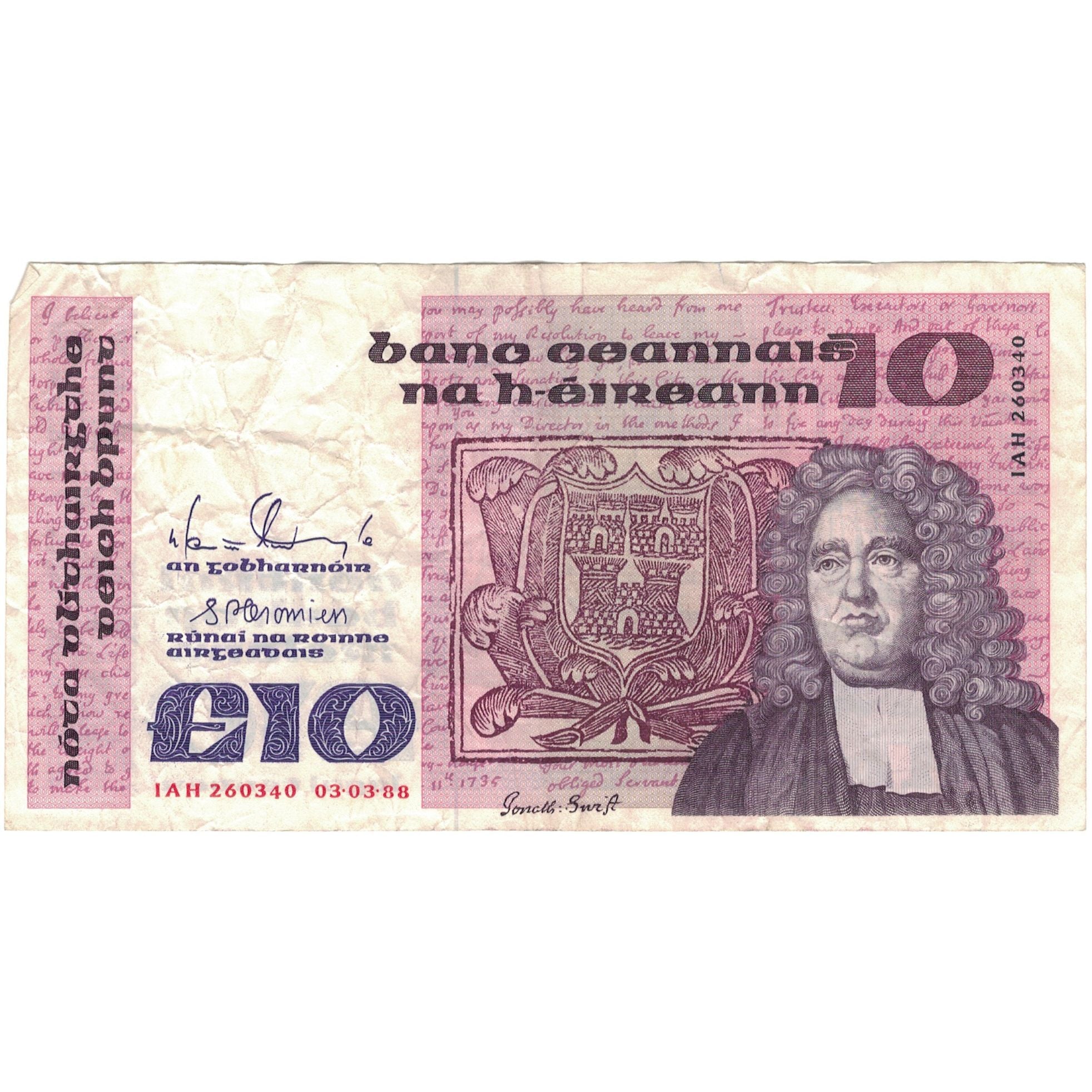 Geldschein, Ireland - Republic, 10 Pounds, 1988, 1988-02-01, KM:72c, SS