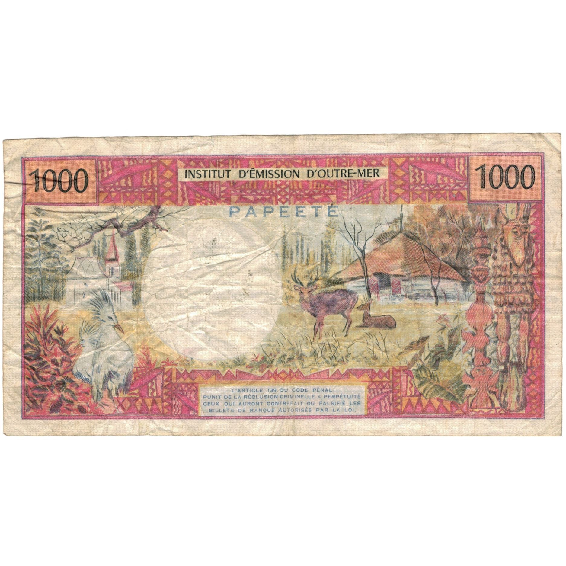 Banconote, Tahiti, 1000 Francs, KM:27d, B+