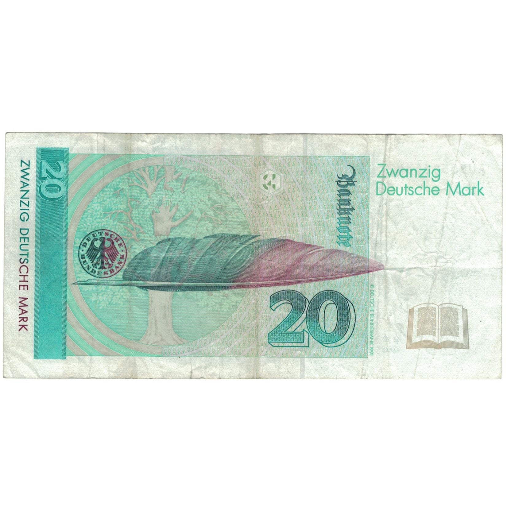 Banknote, GERMANY - FEDERAL REPUBLIC, 20 Deutsche Mark, 1991, 1991-08-01