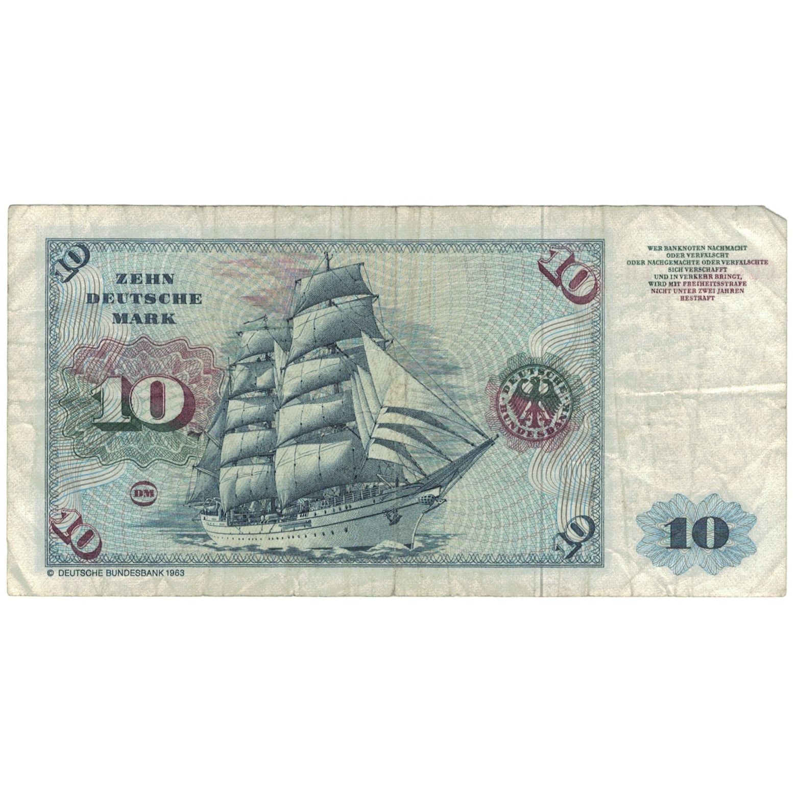 Banknot, Niemcy - RFN, 10 Deutsche Mark, 1980, 1980-01-02, KM:31d, VF(20-25)