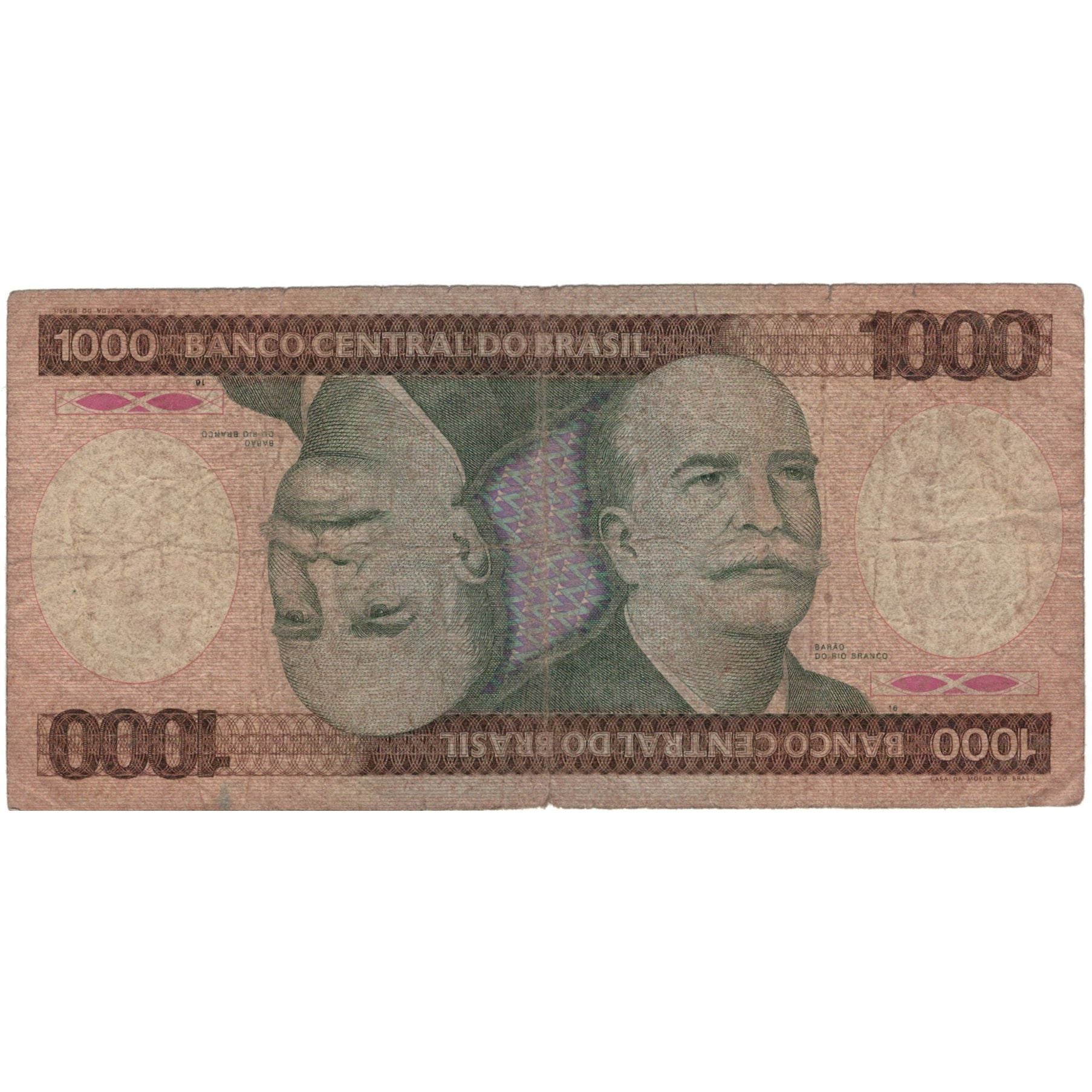 Banknote, Brazil, 1000 Cruzeiros, KM:201a, VG(8-10)