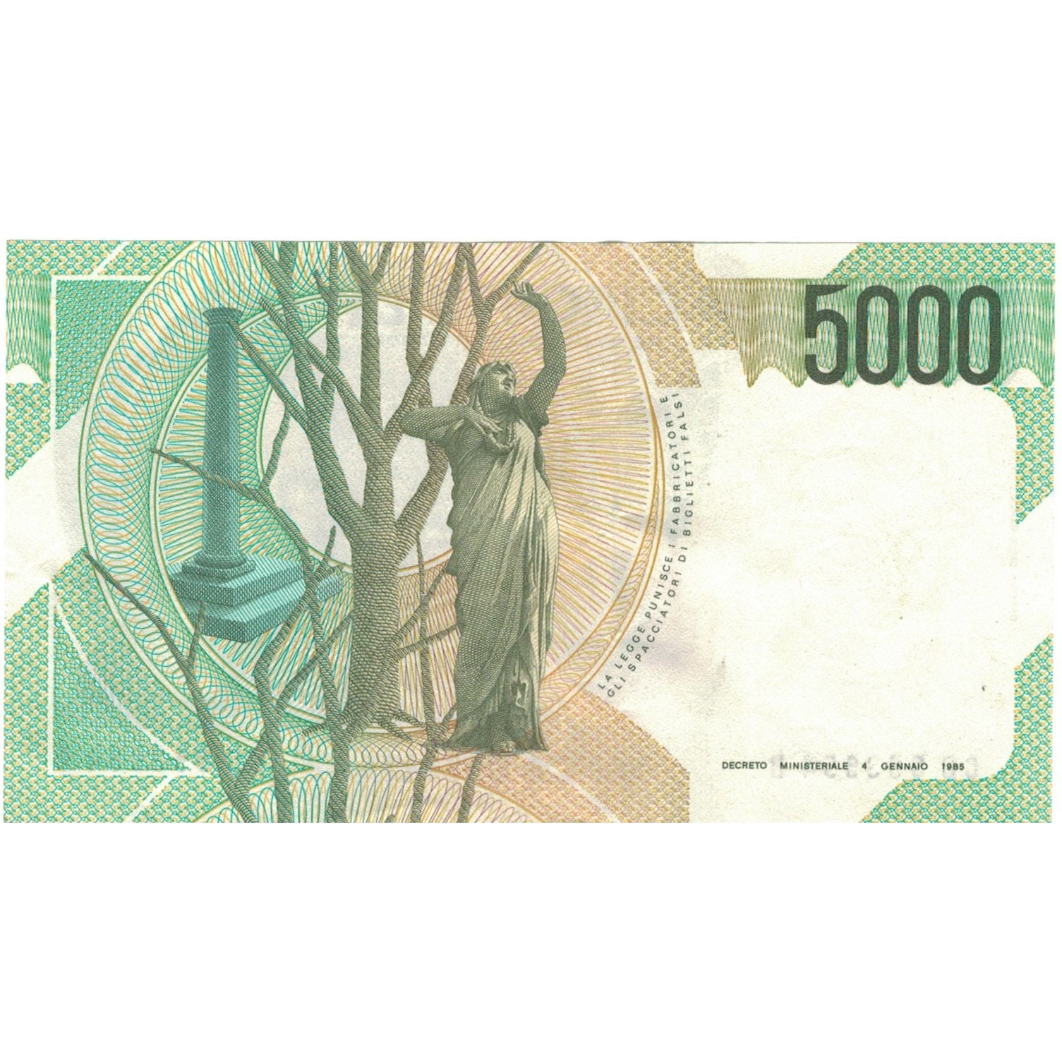 Geldschein, Italien, 5000 Lire, 1985-01-04, KM:111c, VZ