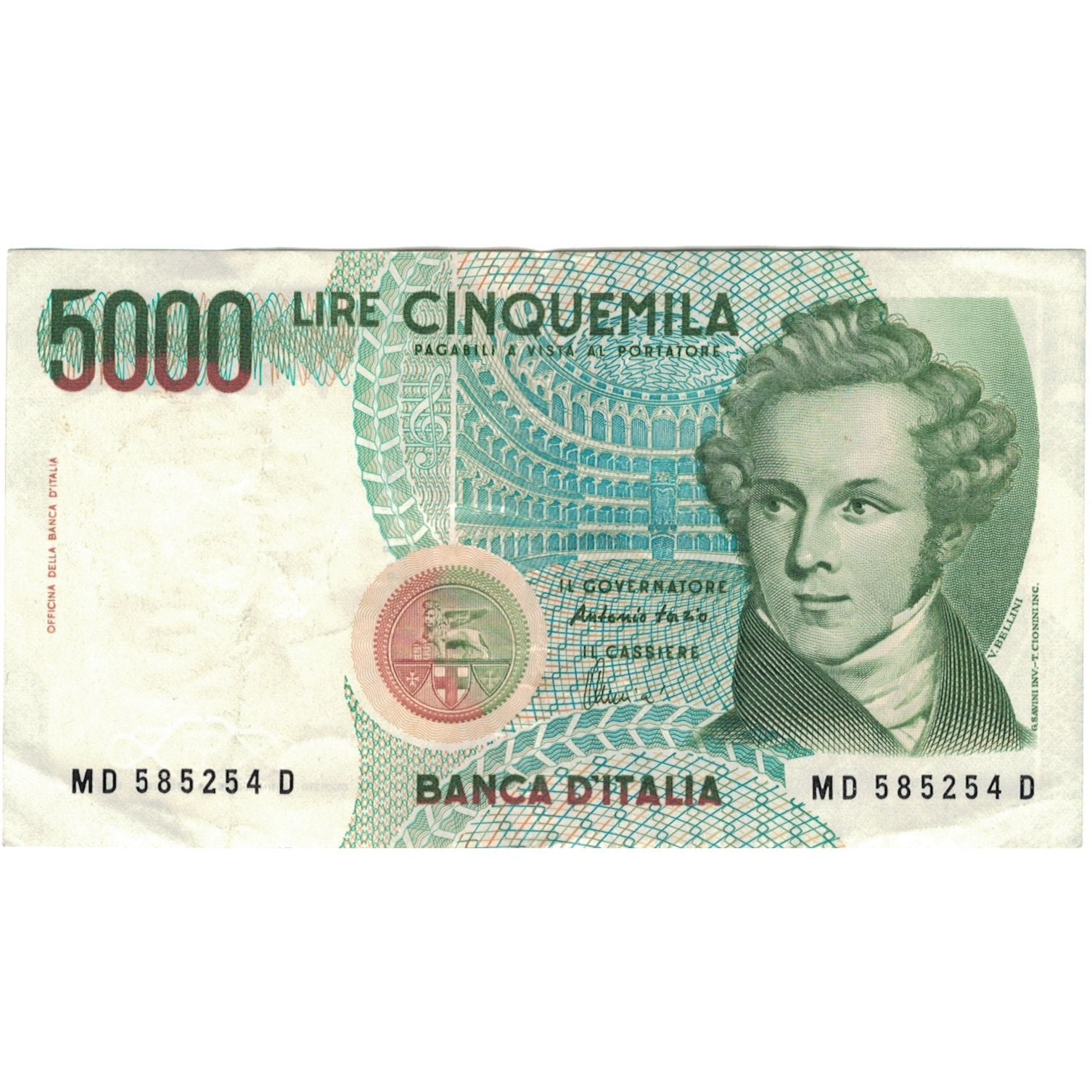 Geldschein, Italien, 5000 Lire, 1985-01-04, KM:111c, SS+