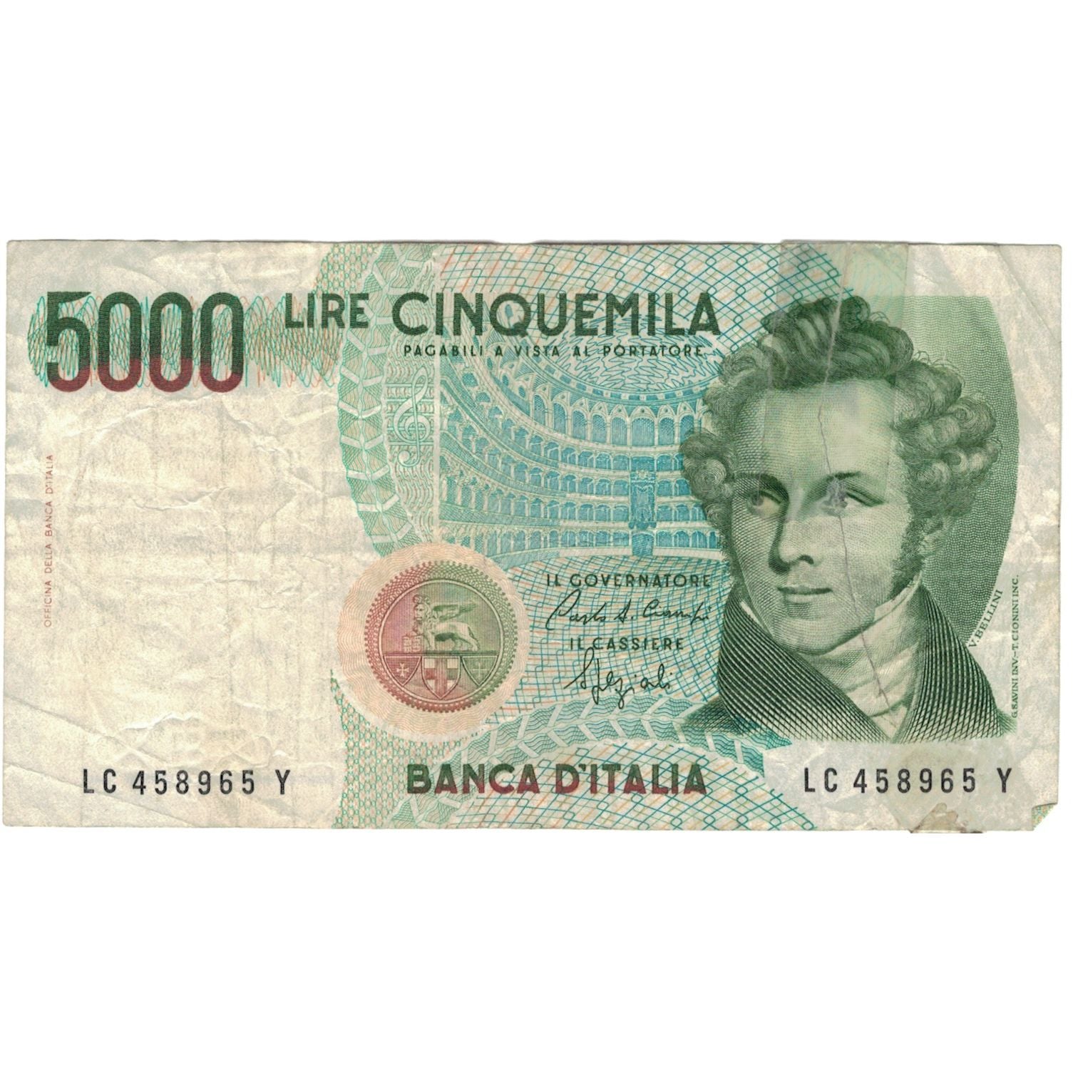 Banknote, Italy, 5000 Lire, 1985-01-04, KM:111c, VF(20-25)