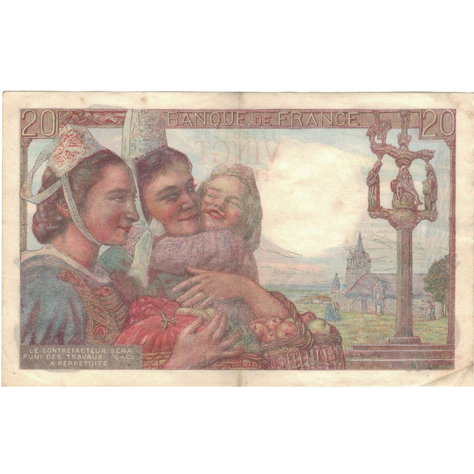Frankreich, 20 Francs, Pêcheur, 1943, 91892 F.71, SS, Fayette:13.05, KM:100a