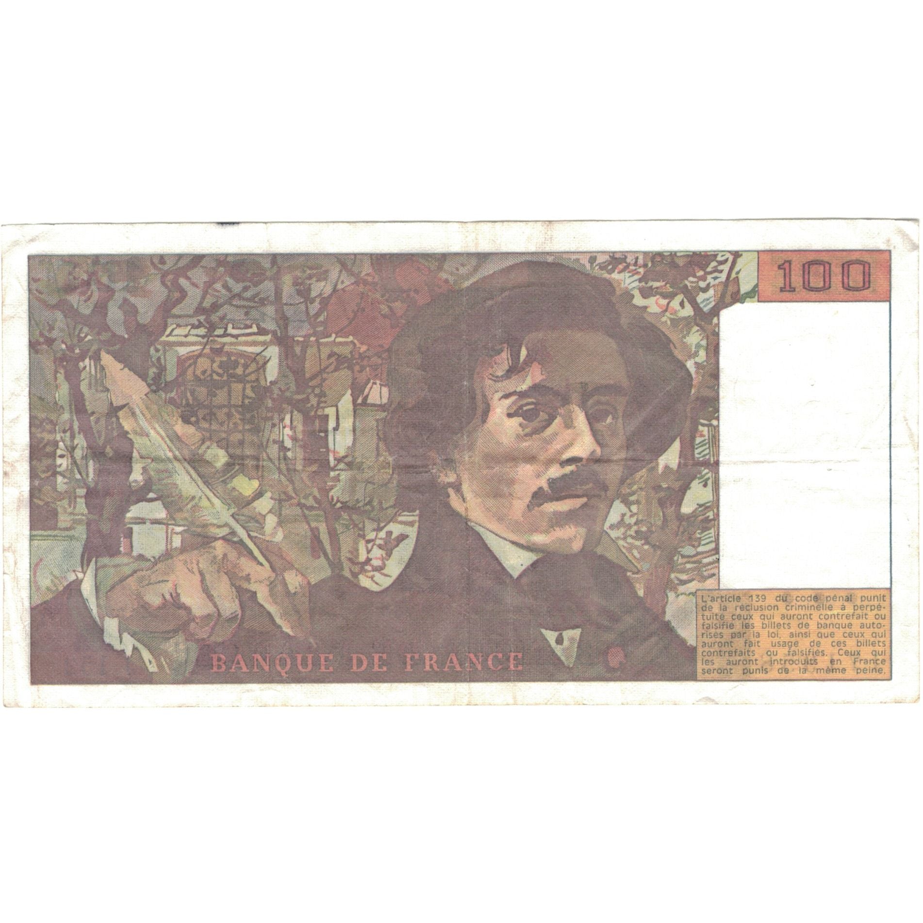 France, 100 Francs, Delacroix, 1990, J.152, TTB, Fayette:69 bis 2a), KM:154e