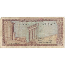 Banknote, Lebanon, 1 Livre, 1964-80, KM:61a, VG(8-10)