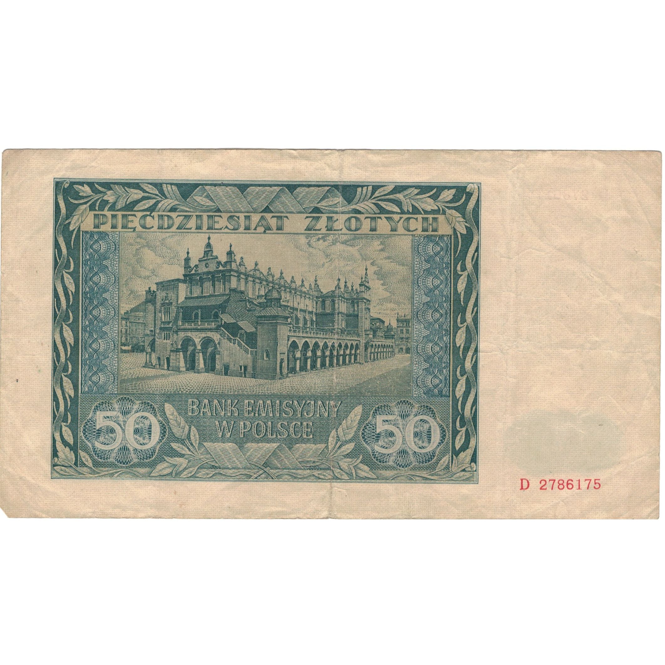 Banknote, Poland, 50 Zlotych, 1941, 1941-08-01, EF(40-45)