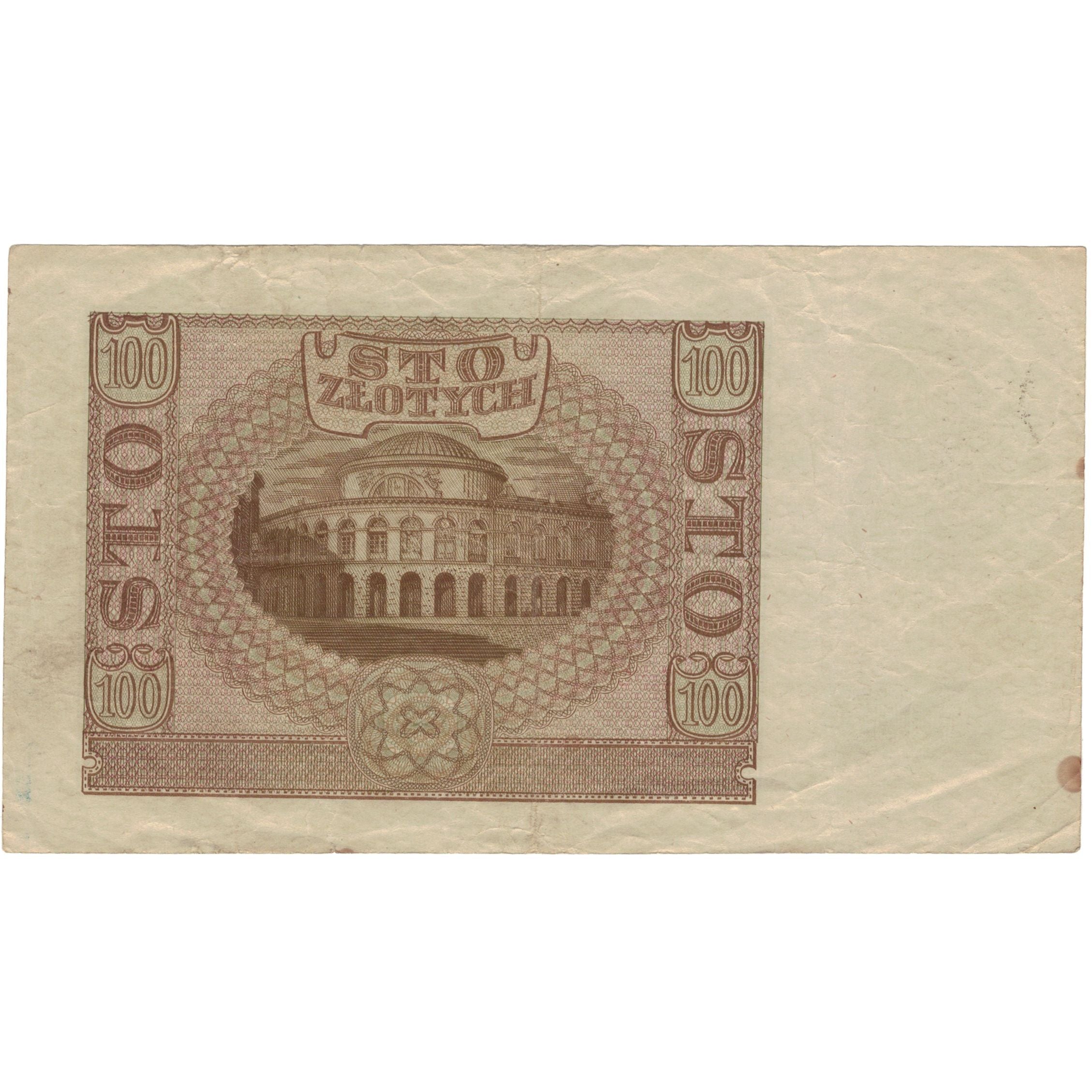 Banknote, Poland, 100 Zlotych, 1940, 1940-03-01, KM:97, EF(40-45)