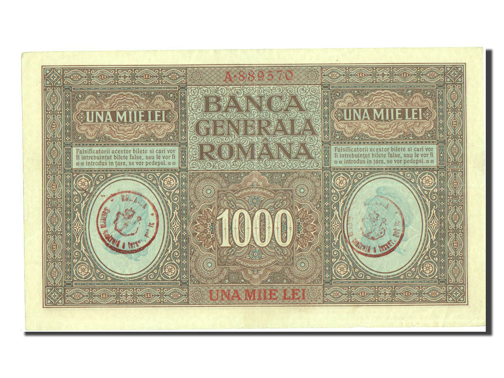 Romania, 1000 Lei, 1917, KM #M8, AU(55-58), A.889570