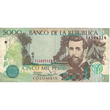 Geldschein, Kolumbien, 5000 Pesos, 2012, 2012-08-20, KM:452, S+