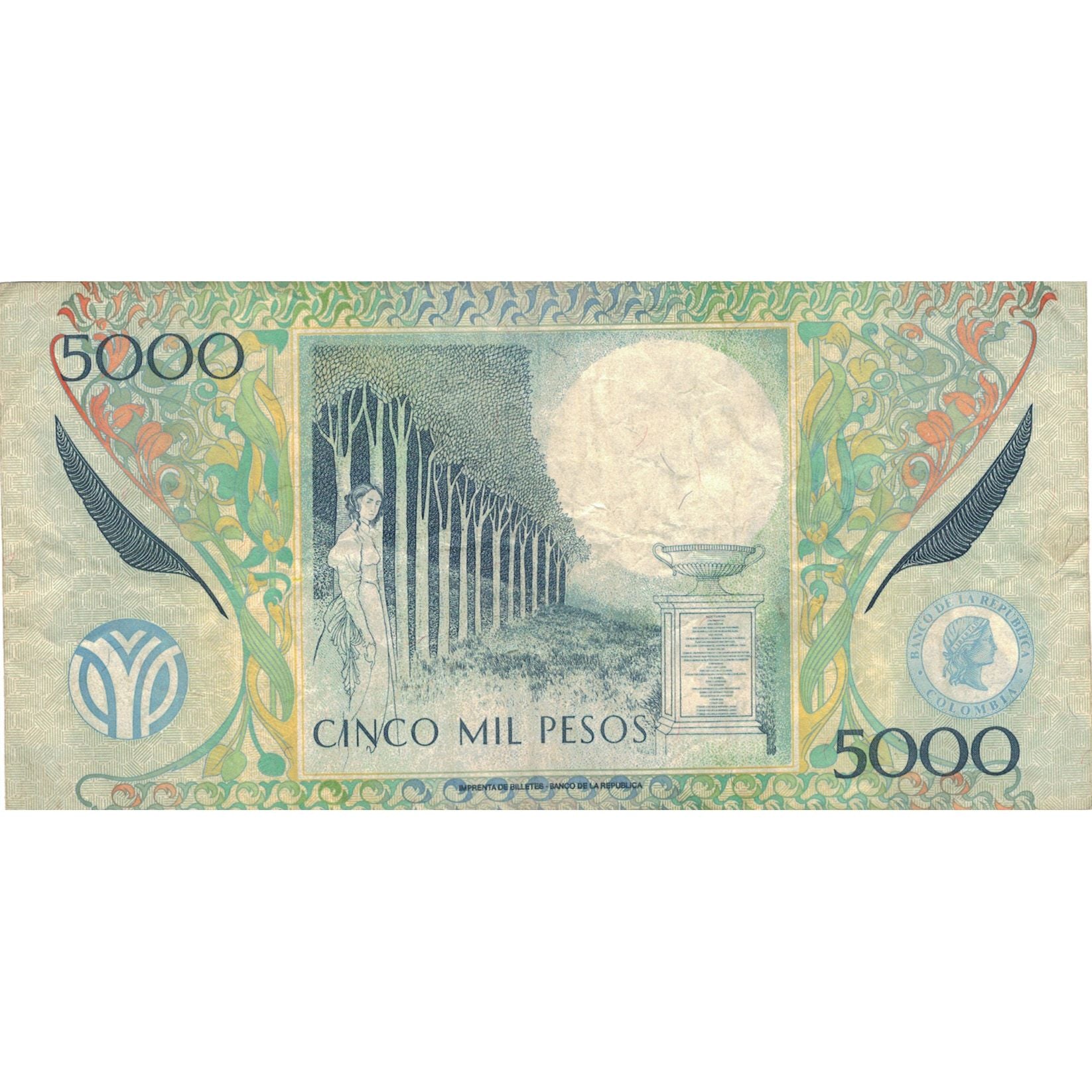 Geldschein, Kolumbien, 5000 Pesos, 2012, 2012-08-20, KM:452, S+