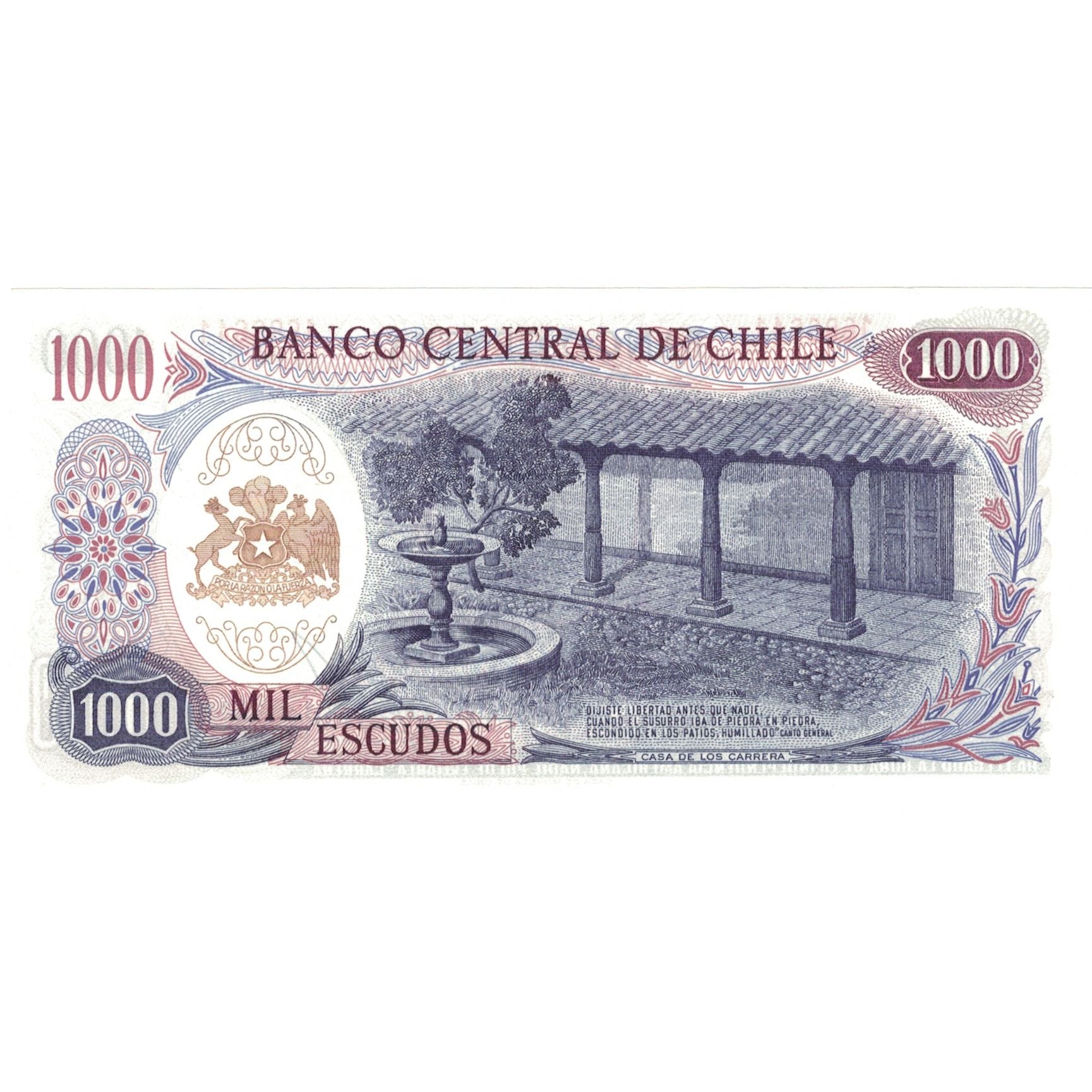 Banknote, Chile, 1000 Escudos, KM:146, UNC(65-70)