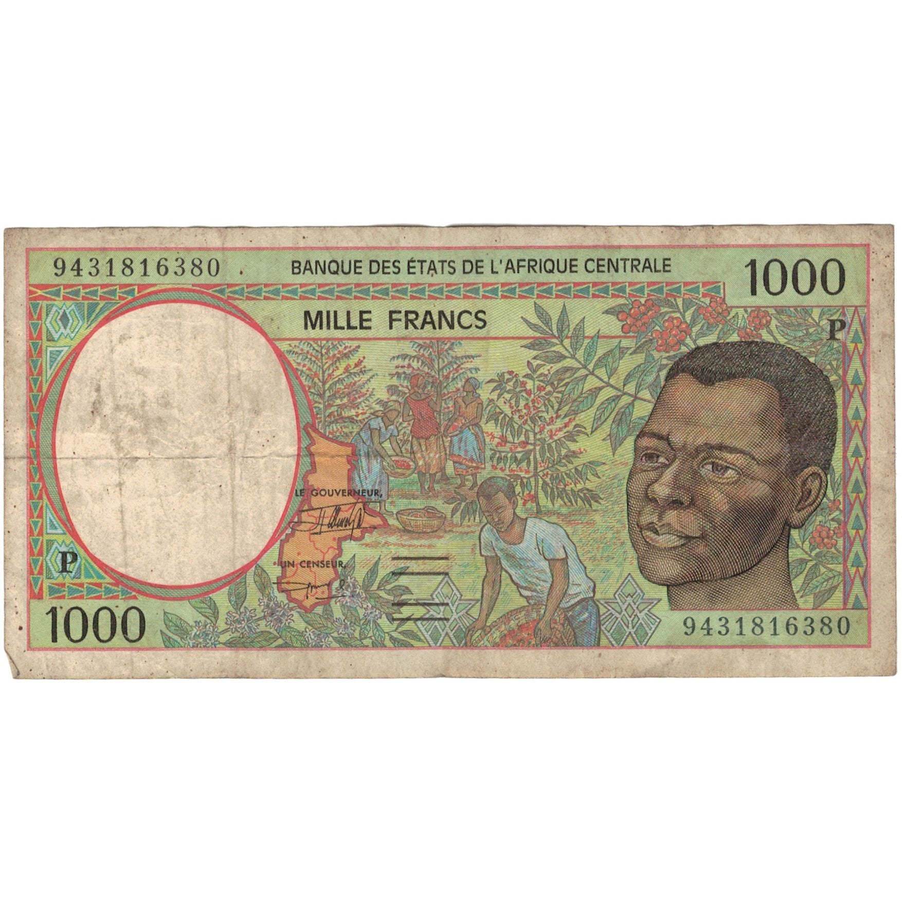 Banknote, Central African States, 1000 Francs, 1994, KM:102Cb, F(12-15)