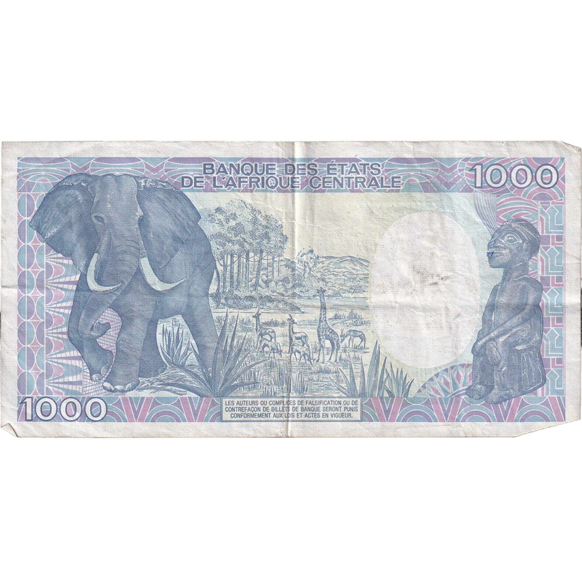 Banknote, Gabon, 1000 Francs, 1991, 1991-01-01, KM:10b, EF(40-45)