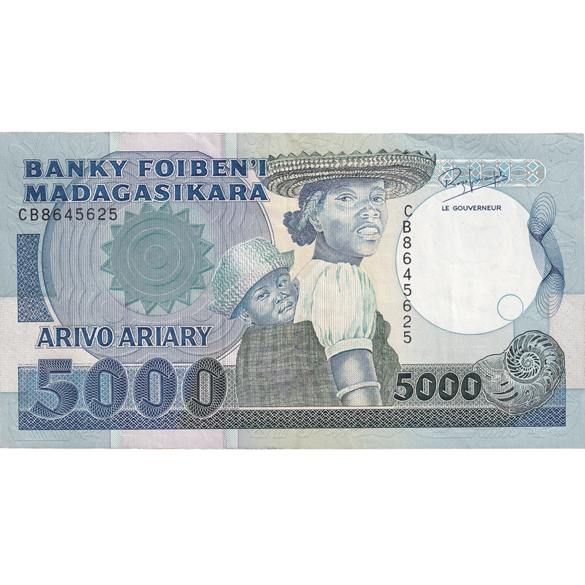 Banknote, Madagascar, 5000 Francs = 1000 Ariary, KM:69a, AU(50-53)