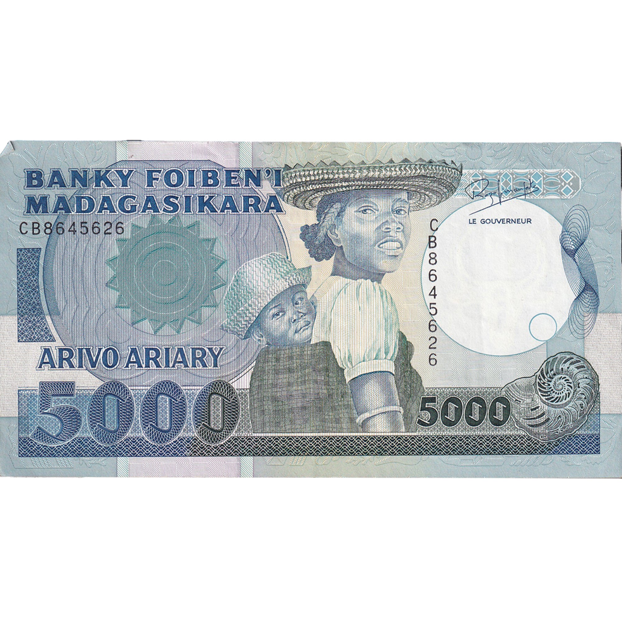 Banknote, Madagascar, 5000 Francs = 1000 Ariary, KM:69a, AU(50-53)