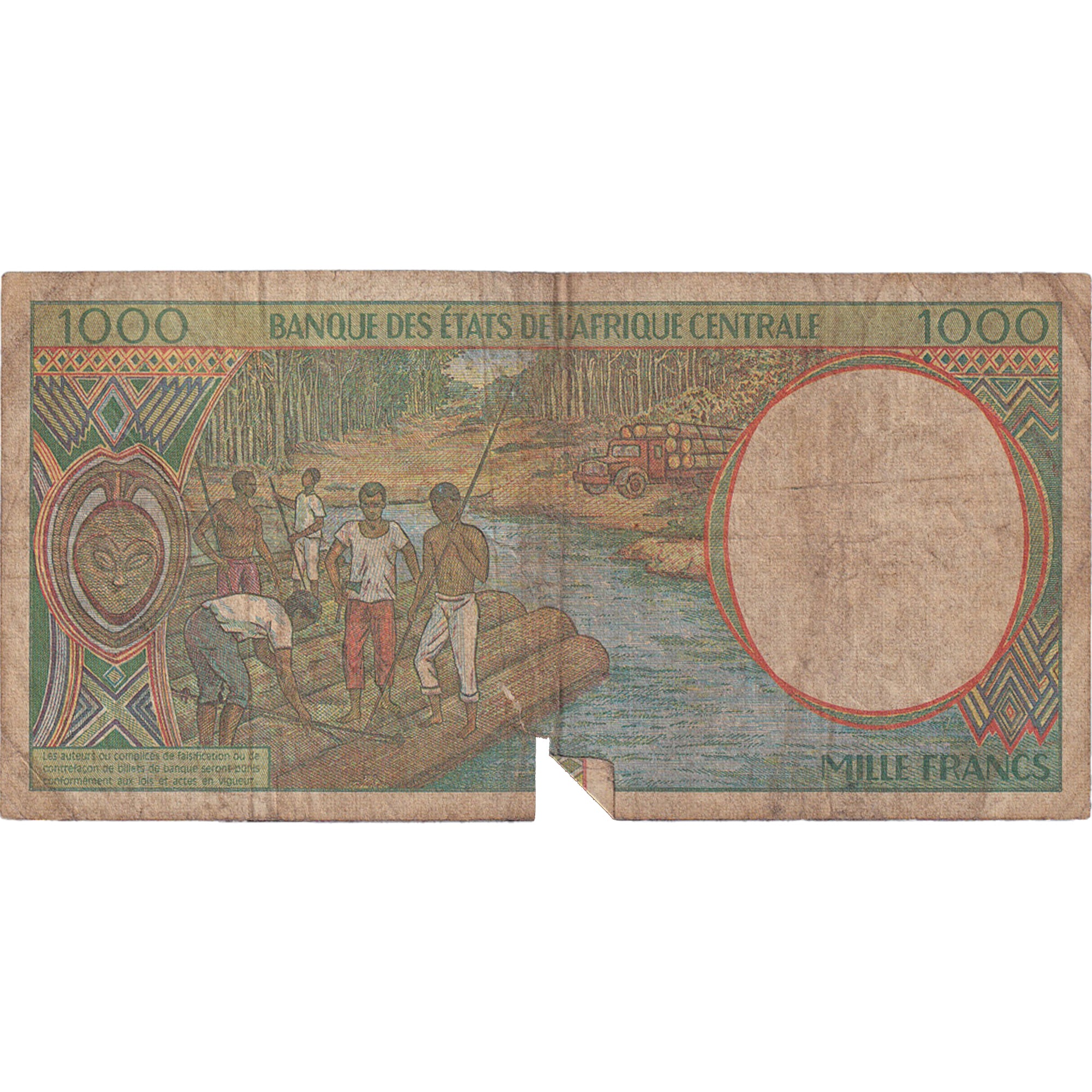 Banknote, Central African States, 1000 Francs, 1994, KM:102Cb, VG(8-10)