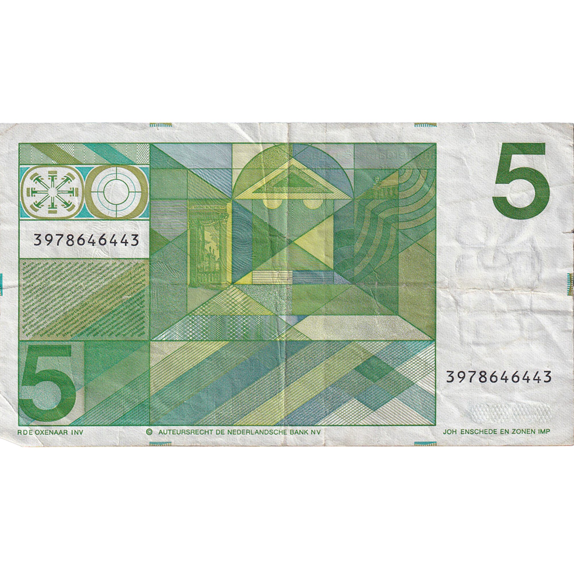 Biljet, Nederland, 5 Gulden, 1973, 1973-03-28, TTB