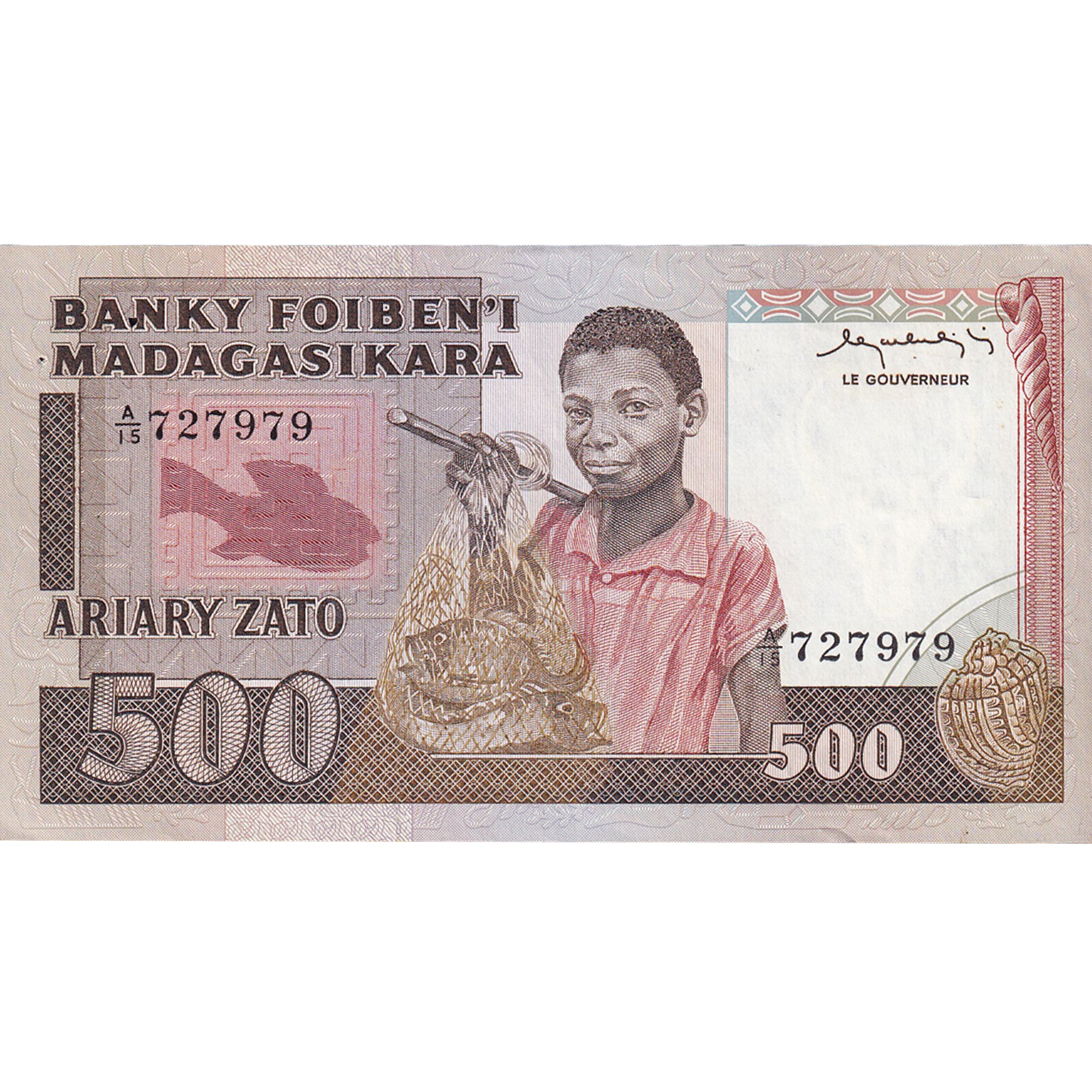 Banconote, Madagascar, 500 Francs = 100 Ariary, KM:71a, SPL