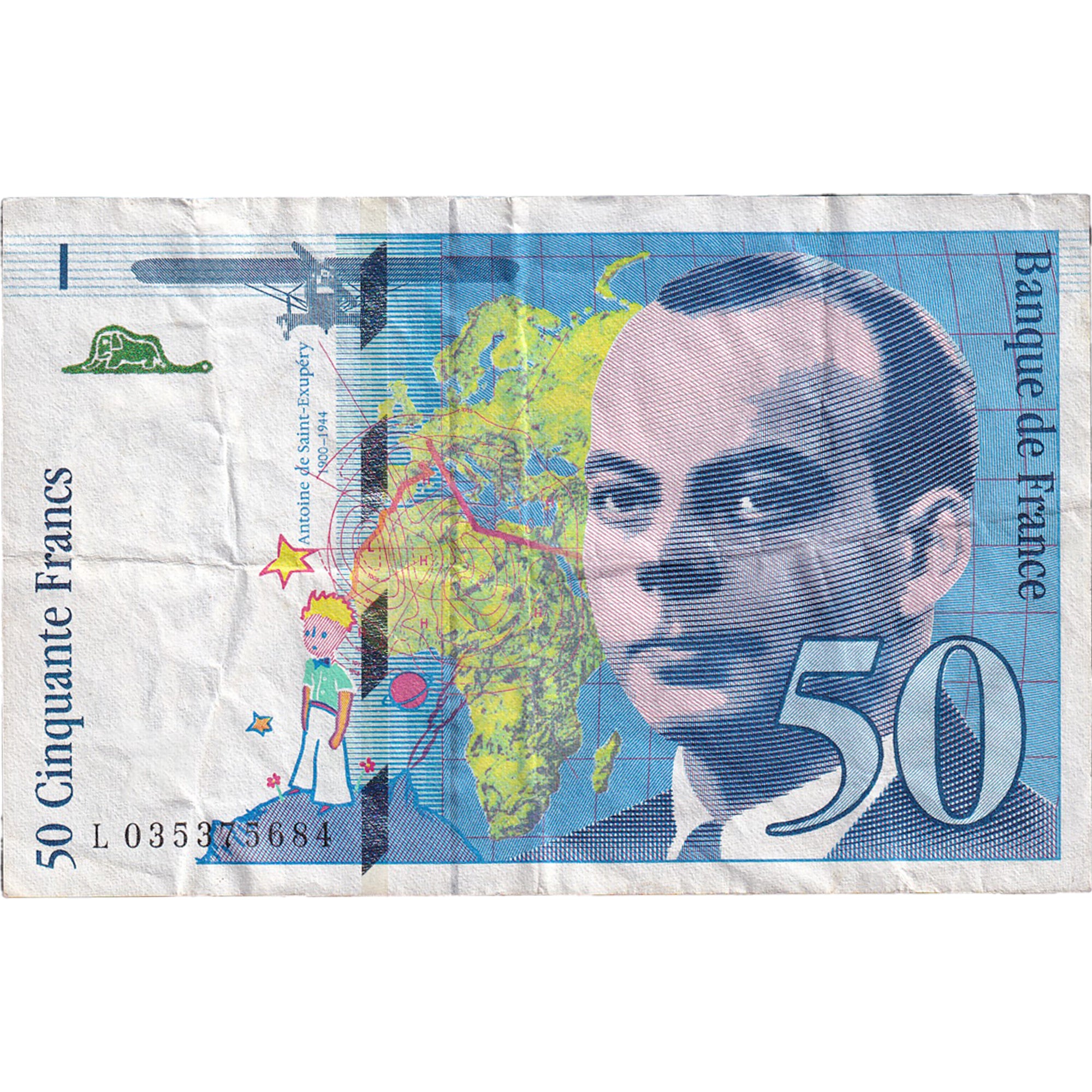 France, 50 Francs, St Exupéry, 1997, L035375684, EF(40-45), Fayette:73.4