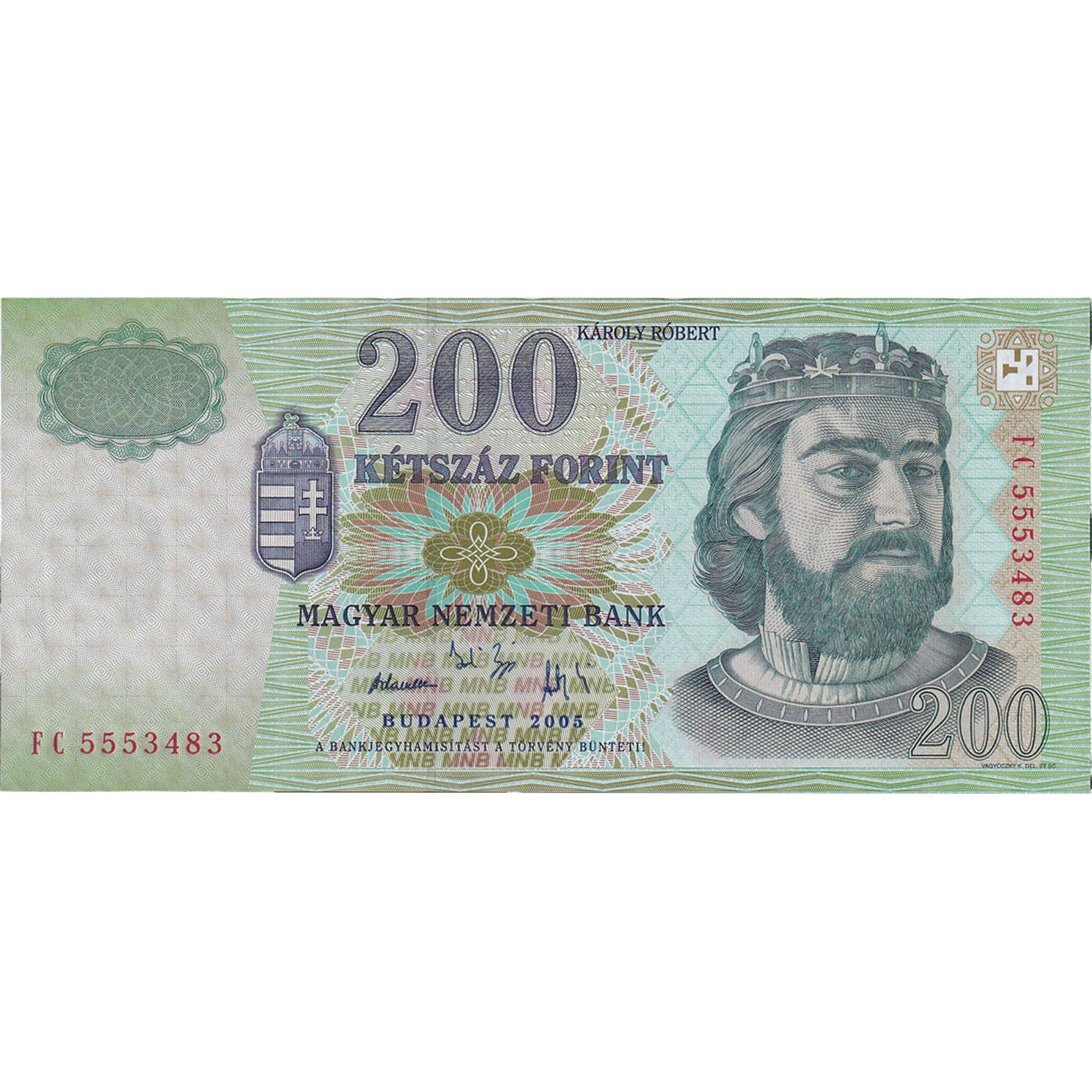 Banknote, Hungary, 200 Forint, 2005, 2005, KM:187e, UNC(65-70)