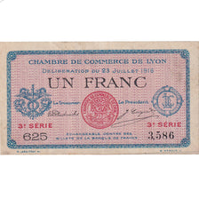 Banknote, Pirot:77-10, 1 Franc, 1916, France, Lyon, EF(40-45), Lyon