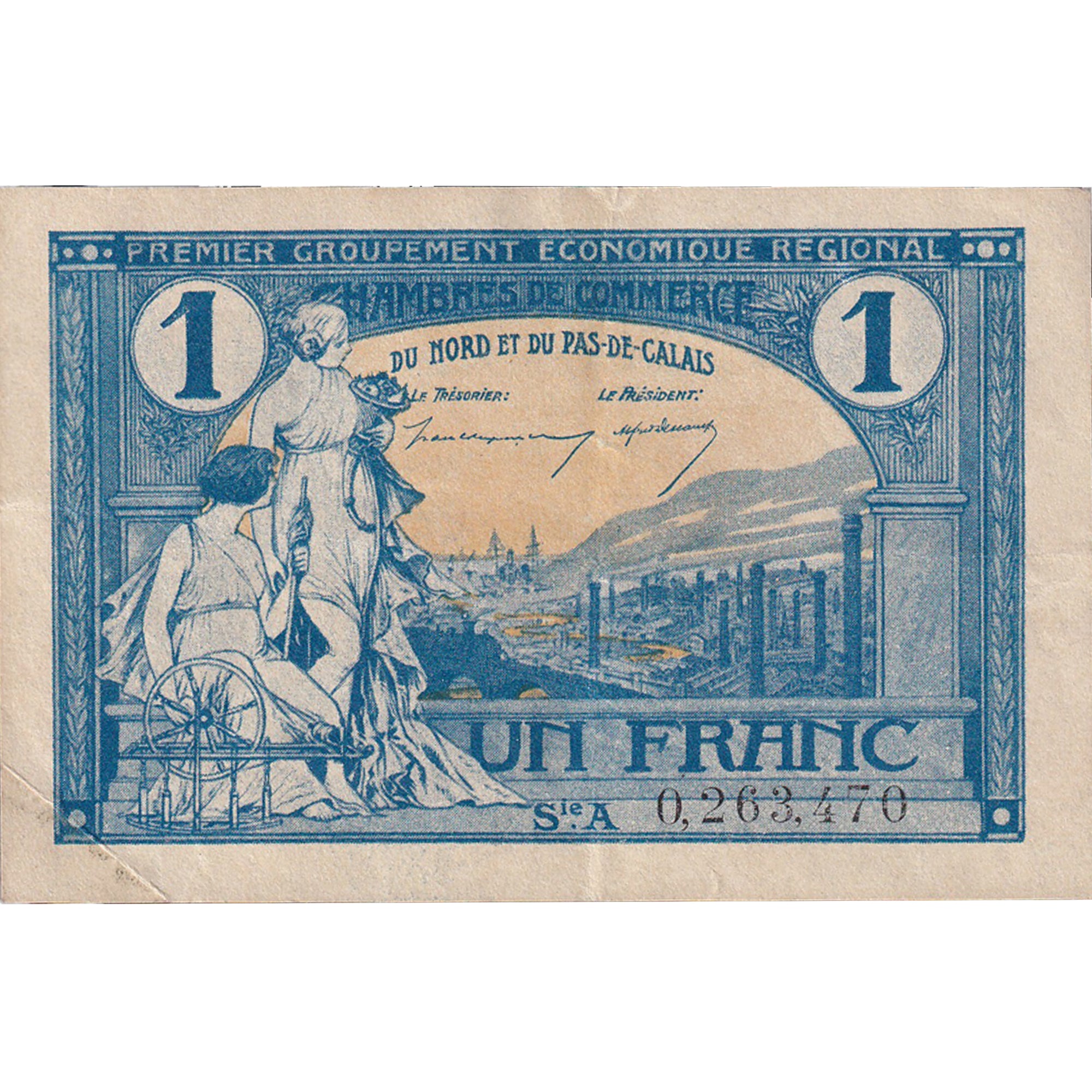 France, 1 Franc, Lille, 1918-1925, 0263470, EF(40-45)