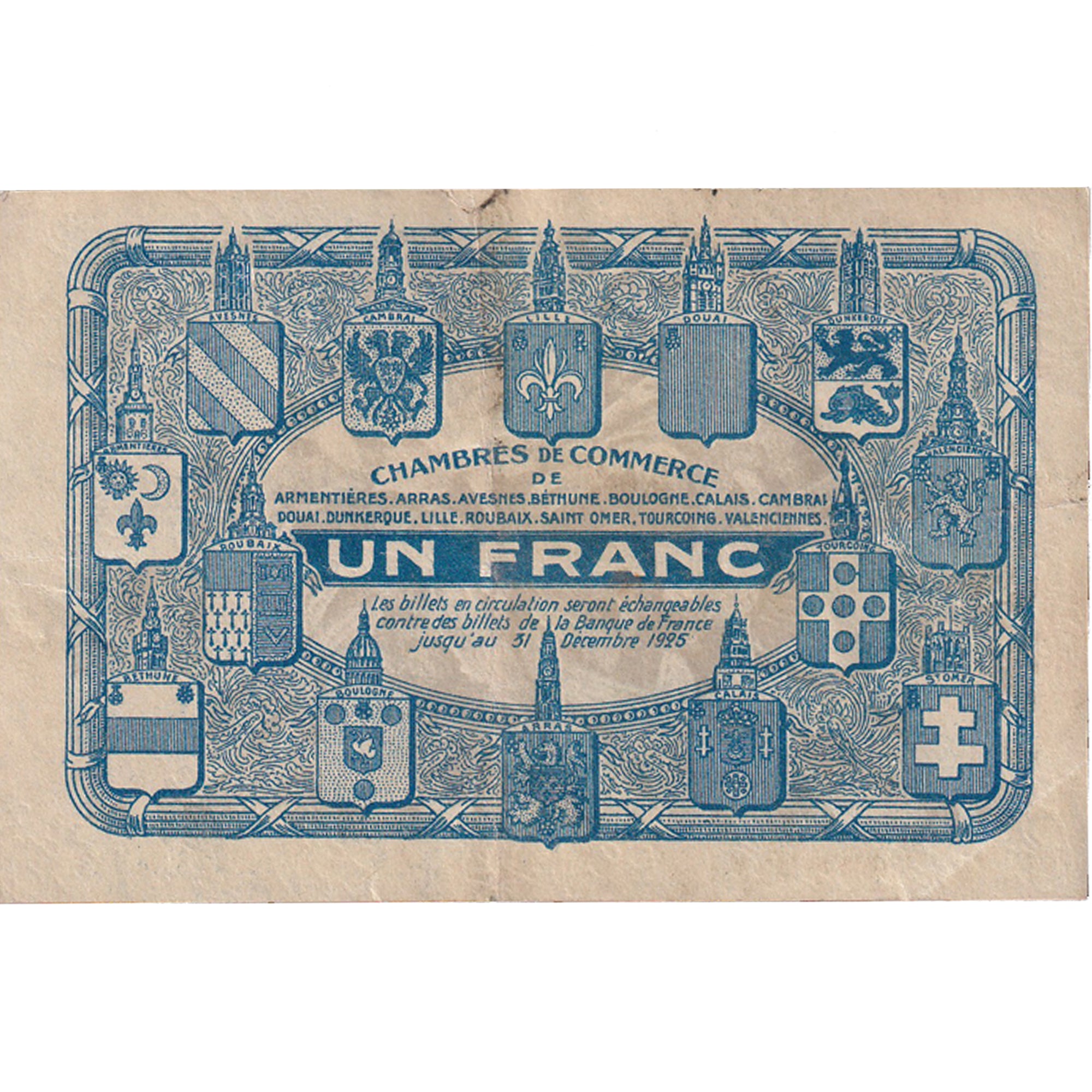 France, 1 Franc, Lille, 1918-1925, 0263470, EF(40-45)