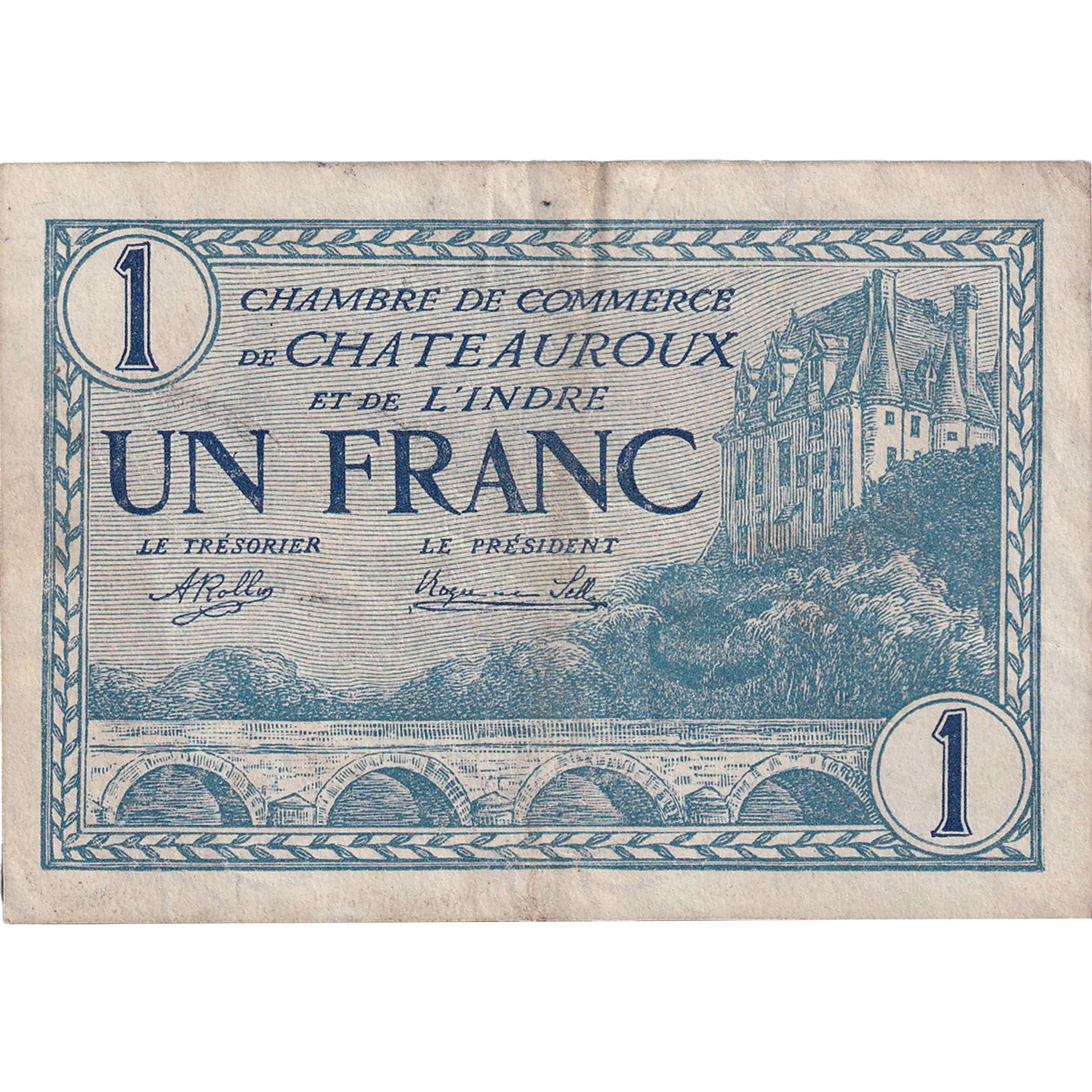 France, 1 Franc, Châteauroux, 1920, 286187, EF(40-45)