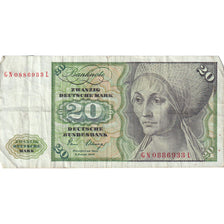 Banknote, GERMANY - FEDERAL REPUBLIC, 20 Deutsche Mark, 1980, 1980-01-02